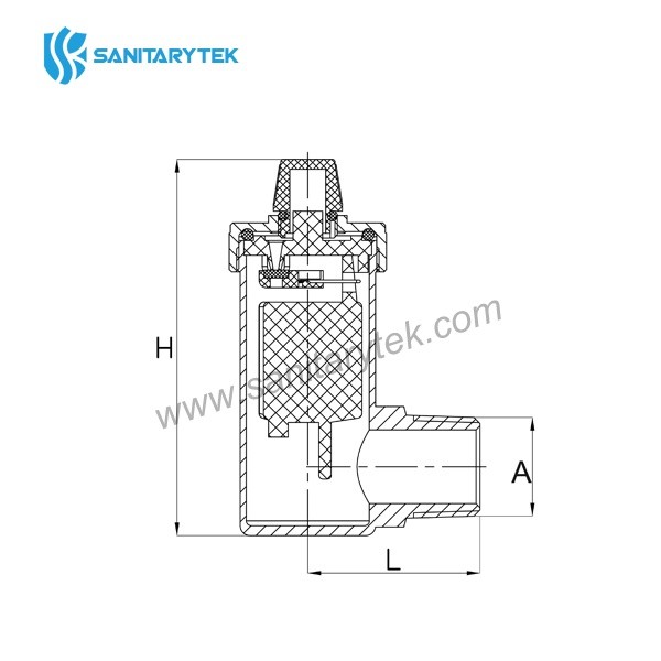 Automatic air vent, side connection, nickel plated