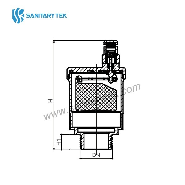 Automatic air vent valve in yellow brass