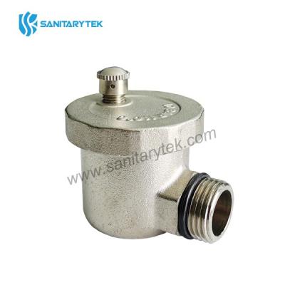 Automatic air vent with angle connection 90° nickel plated
