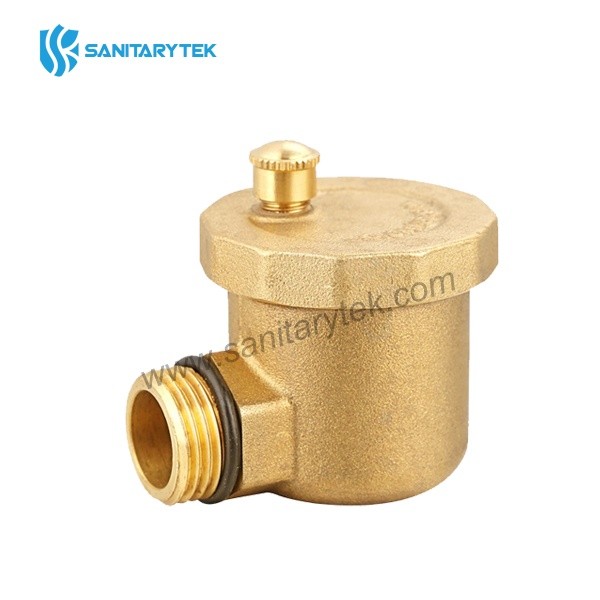 Automatic air vent with angle connection 90° nickel plated