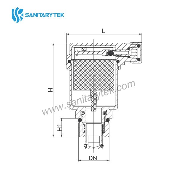 Automatic air vent with angle discharge with o-ring, shut-off valve - Image 3