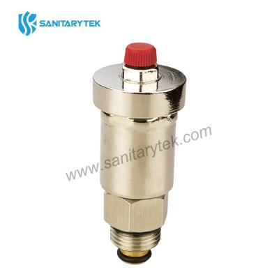 Automatic air vent with shut off valve, nickel plated