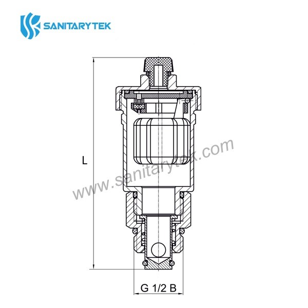Automatic air vent with shut off valve, nickel plated