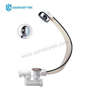 Automatic bathtub drain with trap