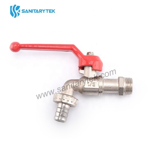 Ball bibcock with hose union, aluminum lever handle
