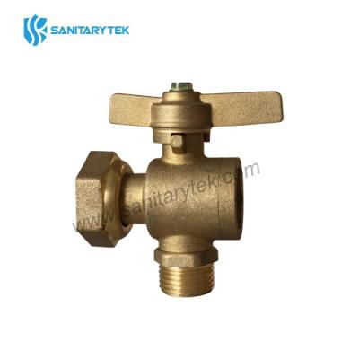 Ball valve M/swivel nut 90° - brass butterfly handle