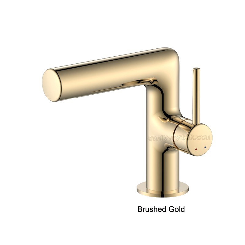 Vanity basin faucet with a single handle and a hot/cold valve mixer in chrome