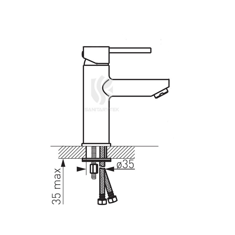 Single lever basin mixer, chrome plated