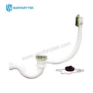 Bath combination waste with overflow and trap