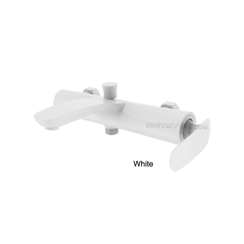 Wall single lever bath-shower mixer