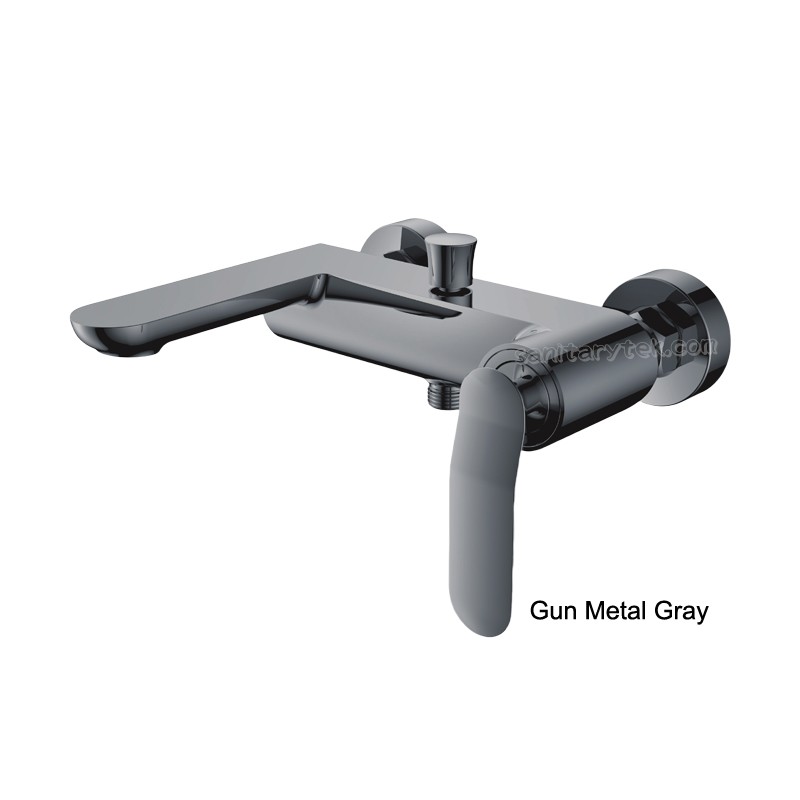 Chrome bathtub faucet, wall mounted - Image 4