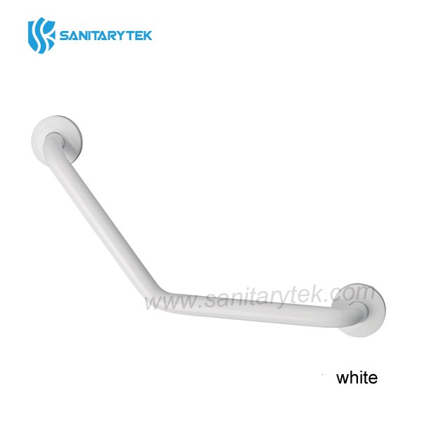 Bathtub shower angled grab bar, stainless steel, matte black