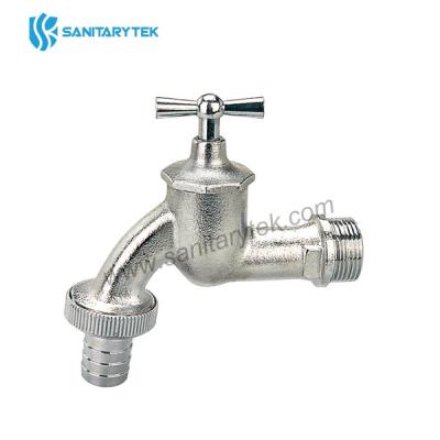 Brass Bip tap matt chrome plated, hose screw connection