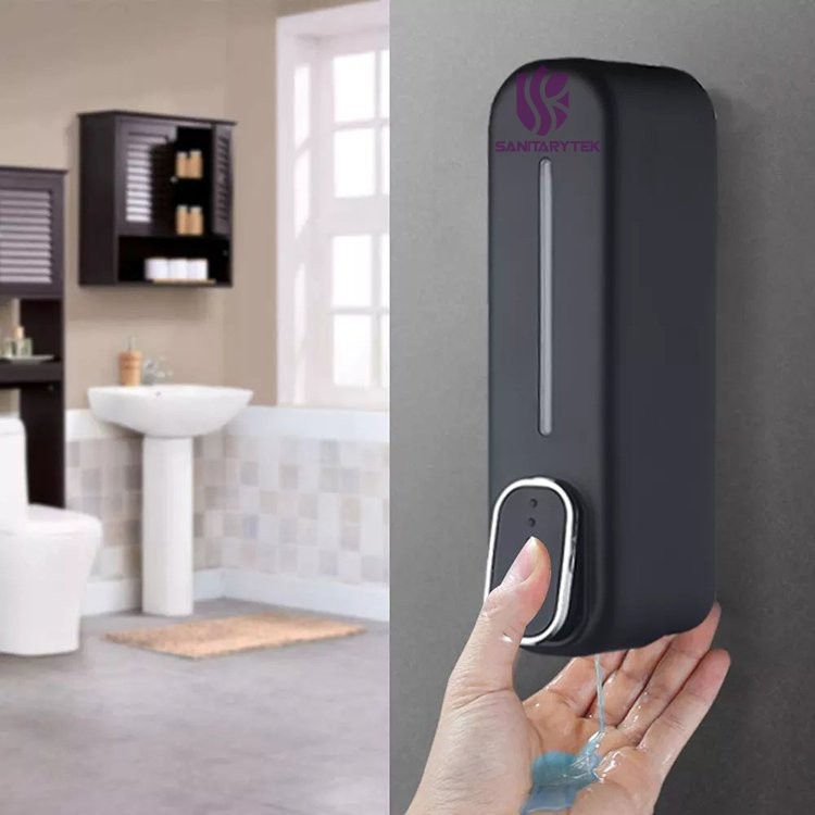 (Black) Manual soap dispenser wall mounted hand gel dispenser