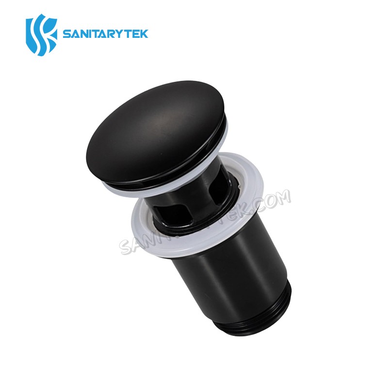 Black slotted Click Clack basin waste plastic - Image 2