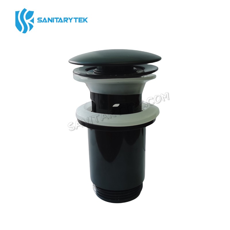 Black slotted Click Clack basin waste plastic - Image 3