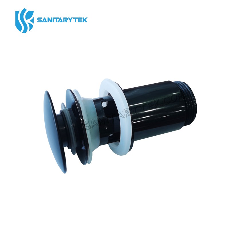 Black slotted Click Clack basin waste plastic - Image 4