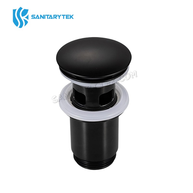 Black slotted Click Clack basin waste plastic - Image 5