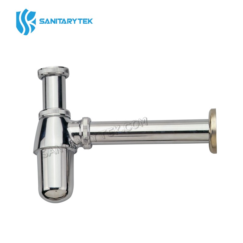 Bottle trap for washbasin 1 1/4 brass chrome