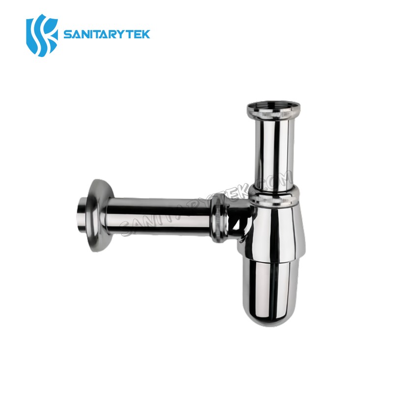 Bottle trap for washbasin 1 1/4 brass chrome