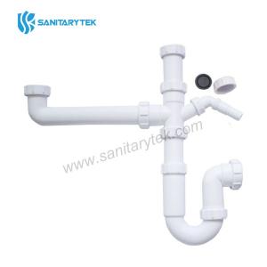 Bowl and half kitchen sink trap kit 1.1/2