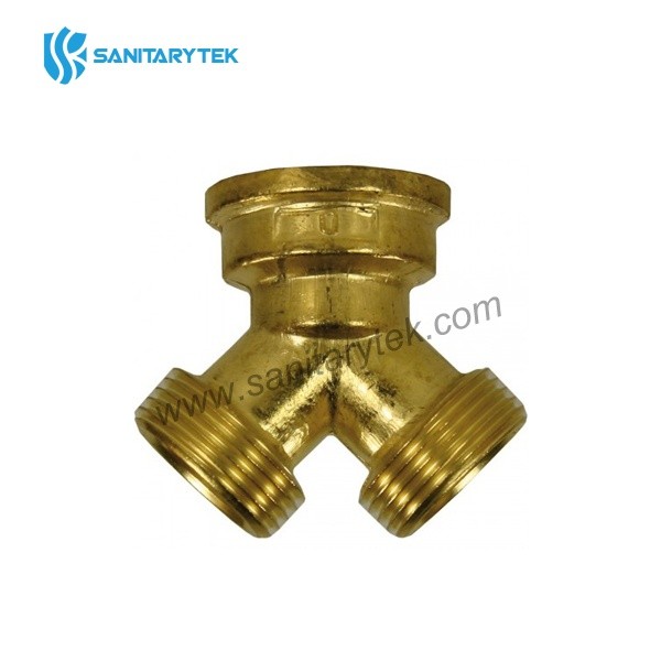 Brass 2 way garden hose splitter - Image 2