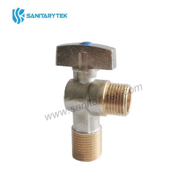 Brass angle ball valve with rosette - Image 2
