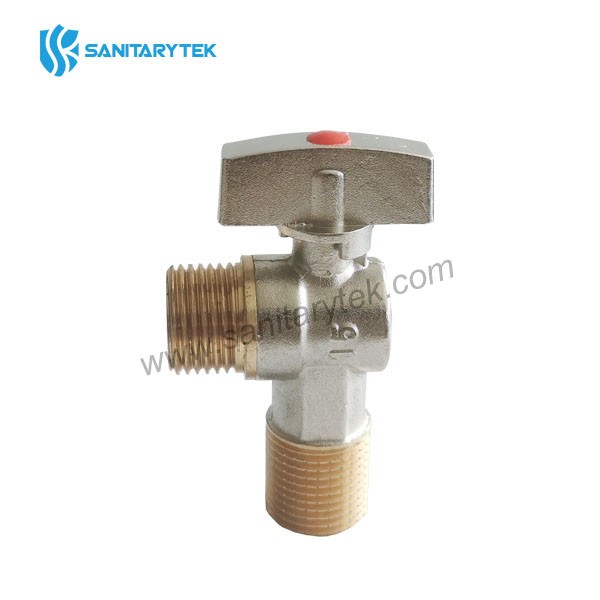 Brass angle ball valve with rosette - Image 4