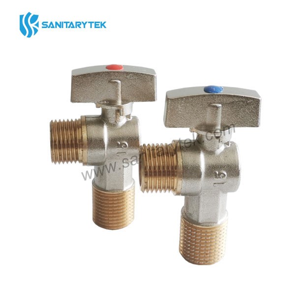 Brass angle ball valve with rosette