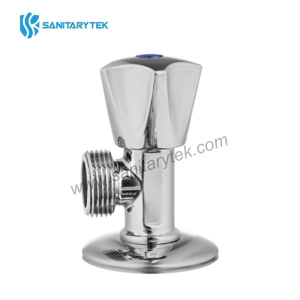 Brass angle valve, chrome plated