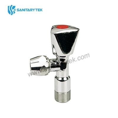 Brass chrome plated angle valve with or without compression nut, triangle handle