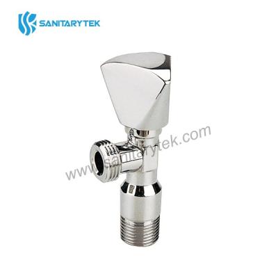 Brass angle valve with triangle handle, chrome plated