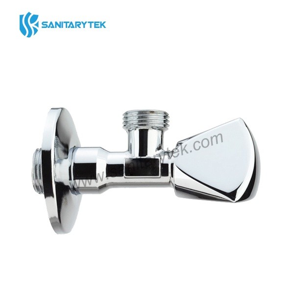 Brass angle valve with triangle handle, chrome plated 