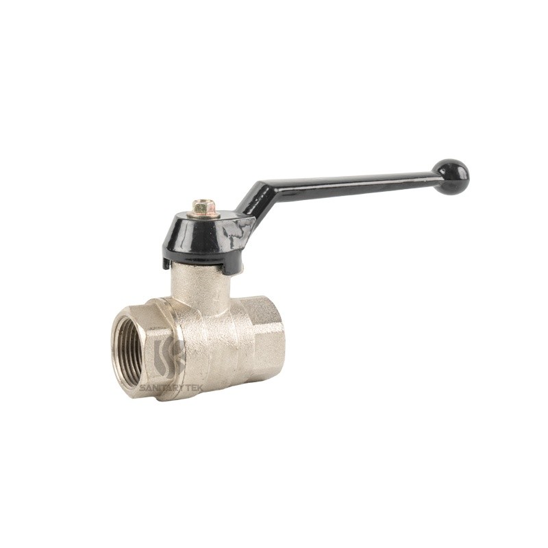 Brass ball valve F/F - black aluminum lever - Image 2