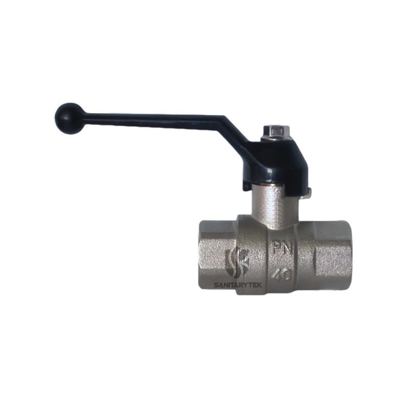 Brass ball valve F/F - black aluminum lever - Image 3