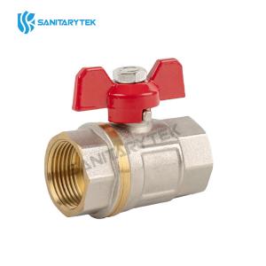 Brass ball valve FF butterfly handle, full flow
