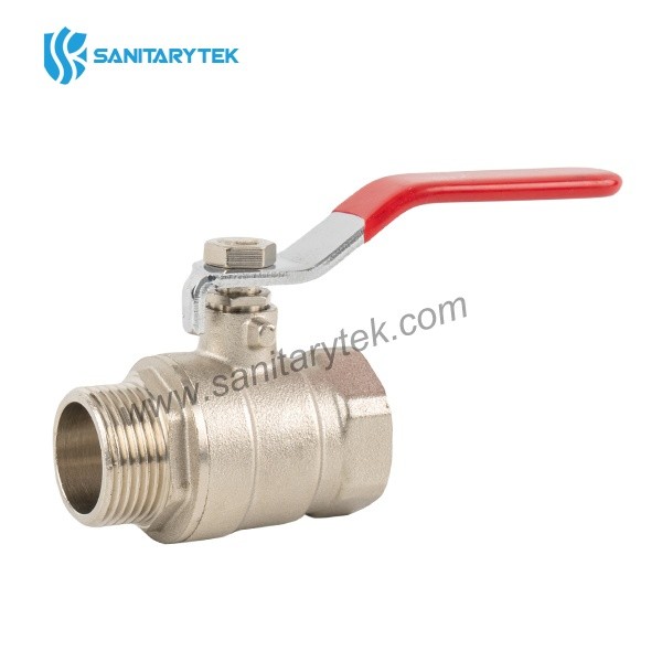 Brass ball Valve M/F with blue steel flat handle