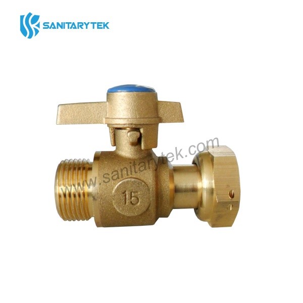 Brass ball valve M/F with lockable handle - Image 2