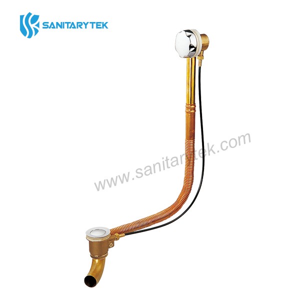 Brass bathtub drain with overflow - Image 2