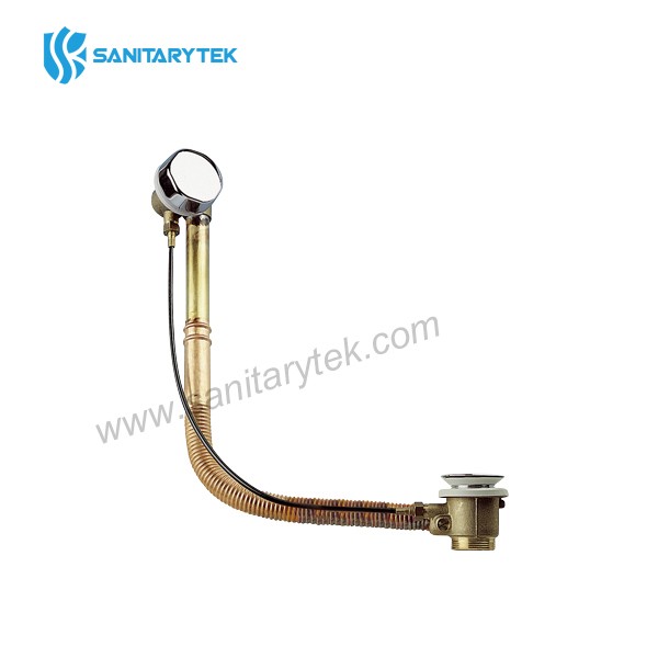 Brass bathtub drain with overflow - Image 3