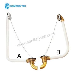 Brass bathtub drain with plug and chain