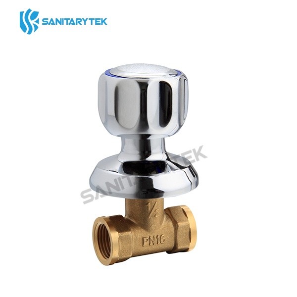 Brass built-in stop valve F/F - Image 2