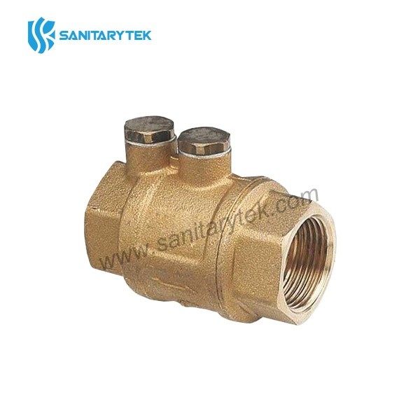 Brass check valve with double purge