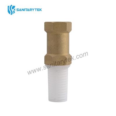 Brass foot valve with polymer strainer