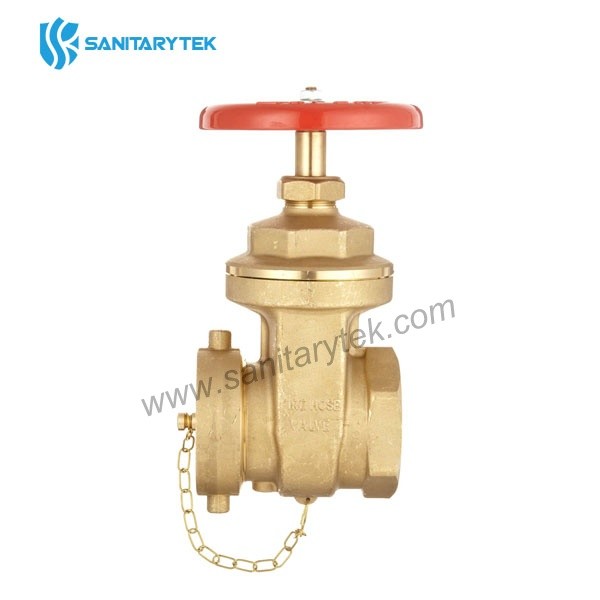 Brass forged hose gate valve 2 1/2 with cap and chain 