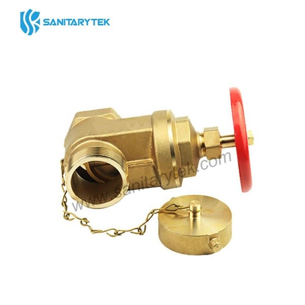 Brass forged hose gate valve 2 1/2 with cap and chain - Image 3