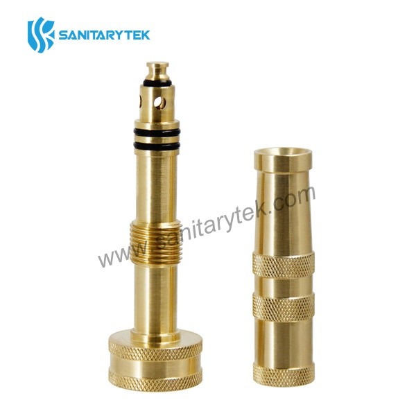 Brass garden hose nozzle, adjustable twist pressure sprayer