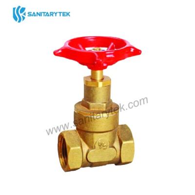 Brass gate valve with red castiron handwheel RUNNER
