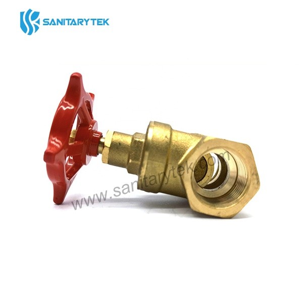 Brass gate valve with red castiron handwheel RUNNER