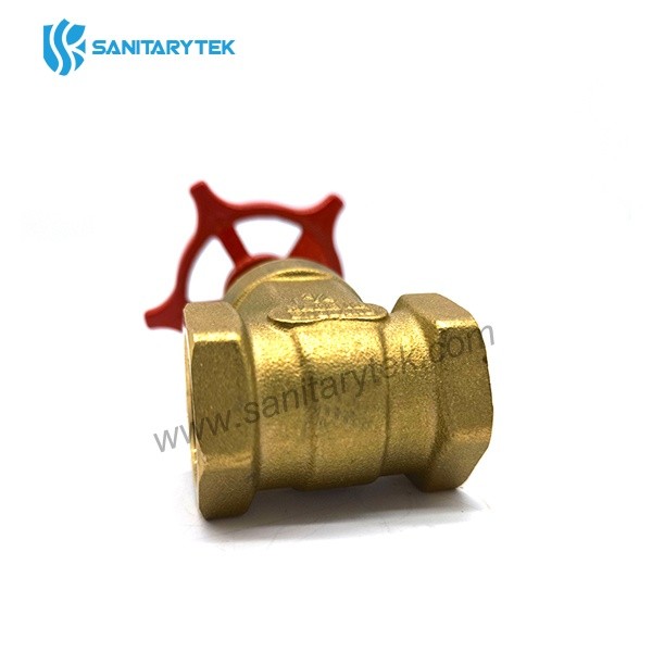 Brass gate valve with red castiron handwheel RUNNER